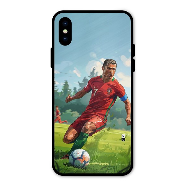 Soccer Star Playing Metal Back Case for iPhone XS