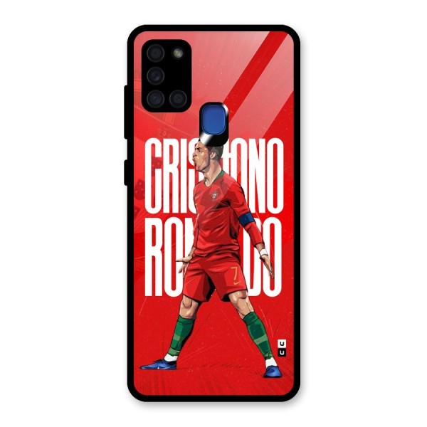 Soccer Star Roar Glass Back Case for Galaxy A21s