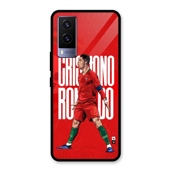 Soccer Star Roar Glass Back Case for Vivo V21e 5G