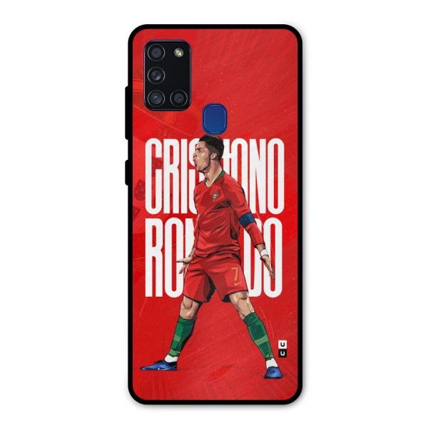 Soccer Star Roar Metal Back Case for Galaxy A21s