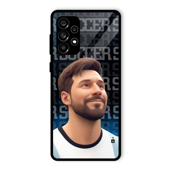Soccer Star Smiles Glass Back Case for Galaxy A73 5G