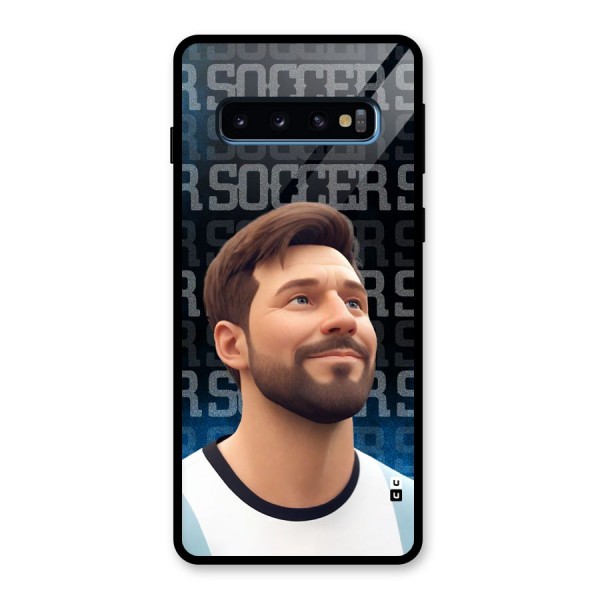 Soccer Star Smiles Glass Back Case for Galaxy S10