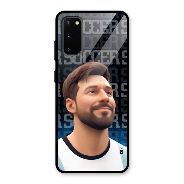 Soccer Star Smiles Glass Back Case for Galaxy S20