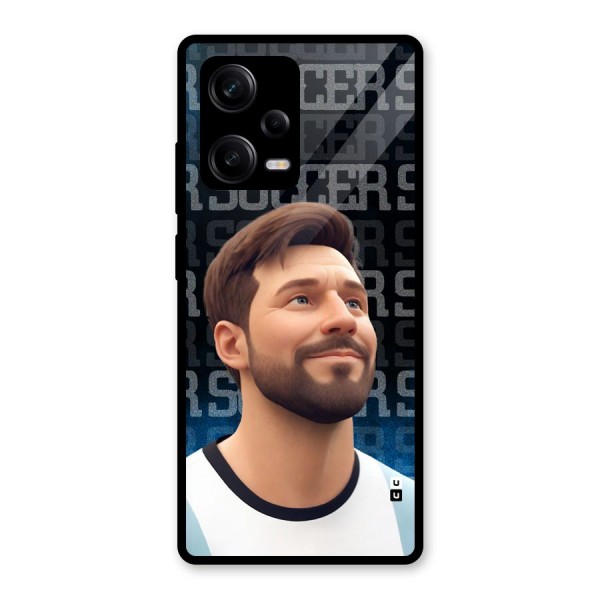 Soccer Star Smiles Glass Back Case for Redmi Note 12 Pro