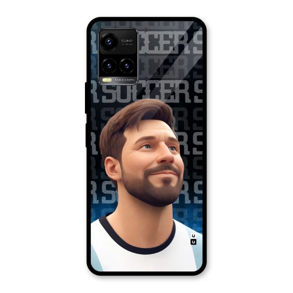 Soccer Star Smiles Glass Back Case for Vivo Y33s