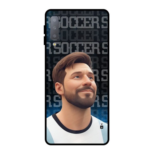 Soccer Star Smiles Metal Back Case for Galaxy A7 (2018)