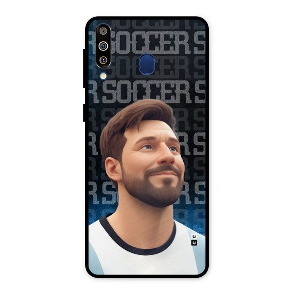 Soccer Star Smiles Metal Back Case for Galaxy M30