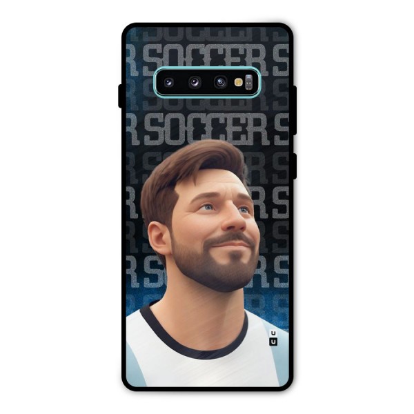 Soccer Star Smiles Metal Back Case for Galaxy S10 Plus