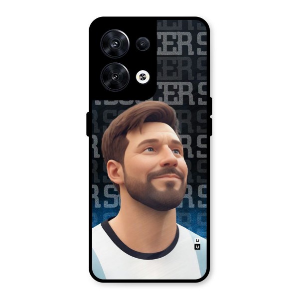 Soccer Star Smiles Metal Back Case for Oppo Reno8 5G