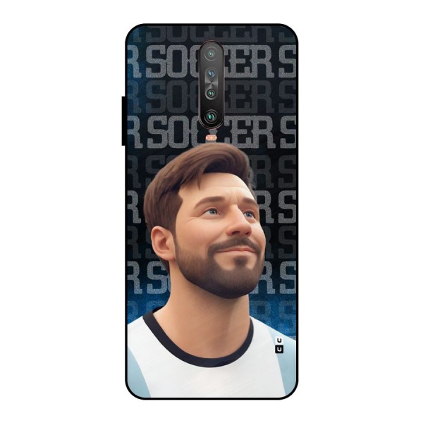 Soccer Star Smiles Metal Back Case for Poco X2