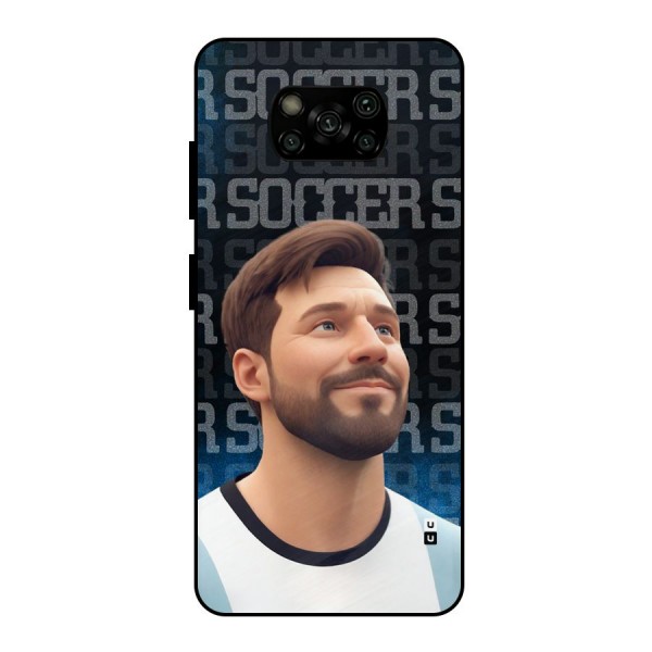 Soccer Star Smiles Metal Back Case for Poco X3