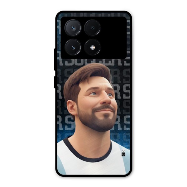 Soccer Star Smiles Metal Back Case for Poco X6 Pro