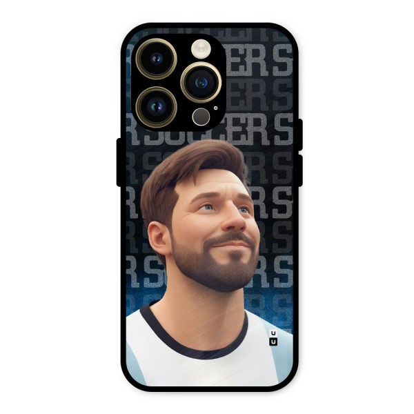 Soccer Star Smiles Metal Back Case for iPhone 14 Pro