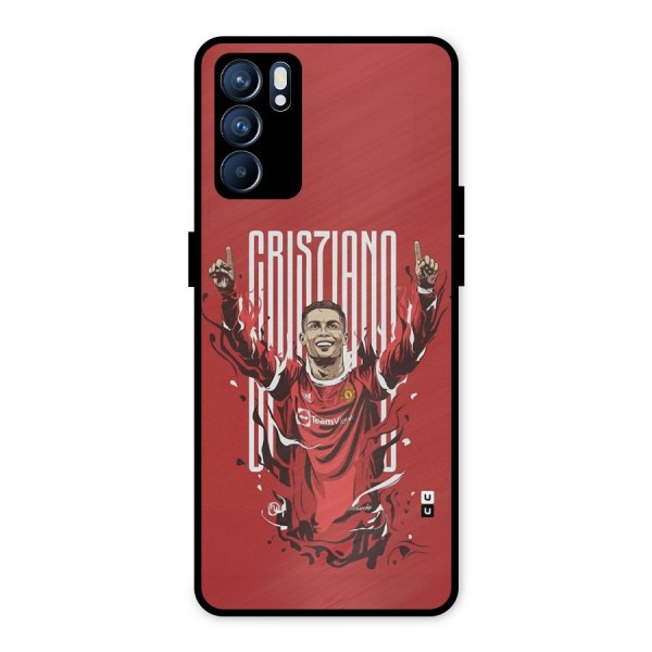 Soccer Star Victory Metal Back Case for Oppo Reno6 5G