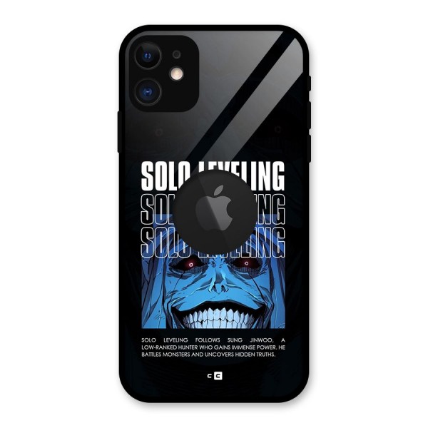 Solo Leveling Typo Glass Back Case for iPhone 11 Logo Cut