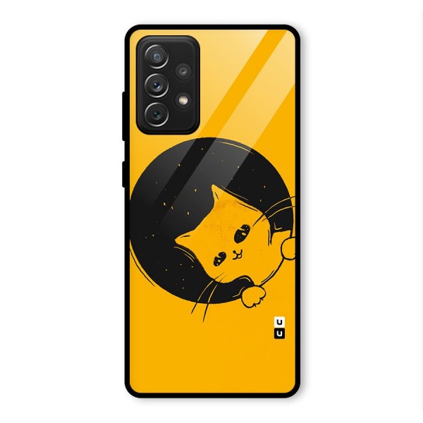 Space Cat Glass Back Case for Galaxy A72