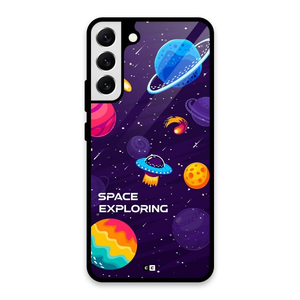 Space Exploring Glass Back Case for Galaxy S22 Plus 5G