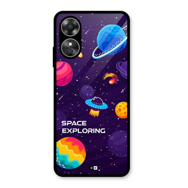 Space Exploring Glass Back Case for Oppo A17