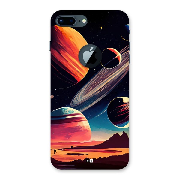 Space Planets Back Case for iPhone 7 Plus Logo Cut