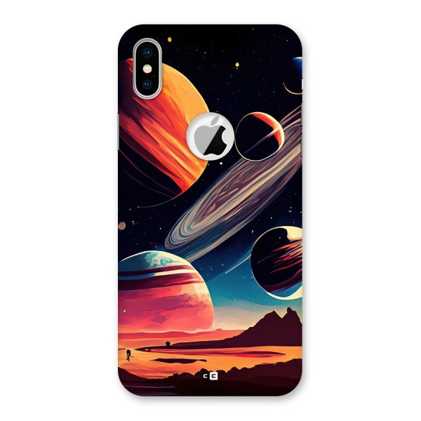Space Planets Back Case for iPhone X Logo Cut