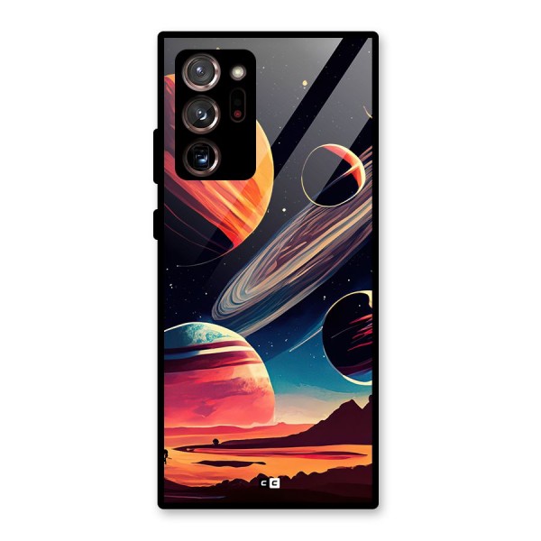 Space Planets Glass Back Case for Galaxy Note 20 Ultra