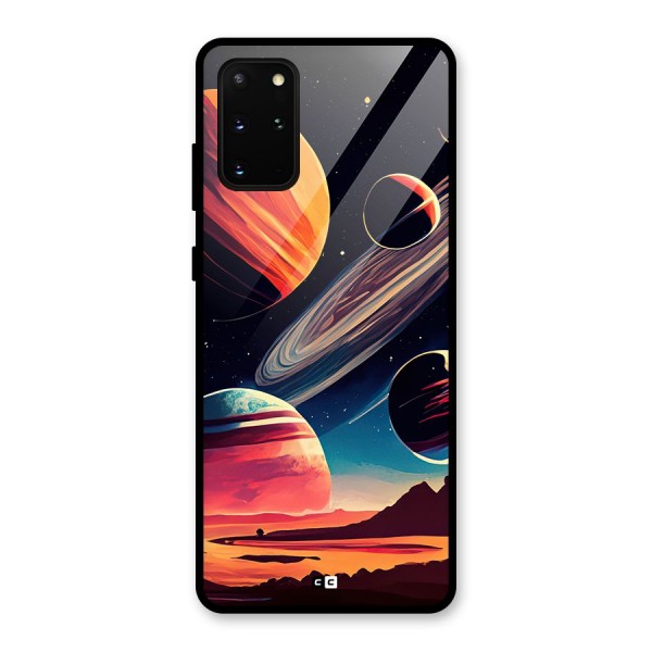 Space Planets Glass Back Case for Galaxy S20 Plus