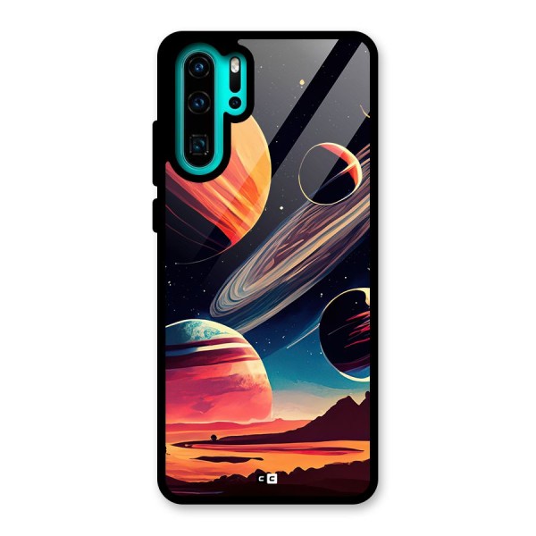 Space Planets Glass Back Case for Huawei P30 Pro