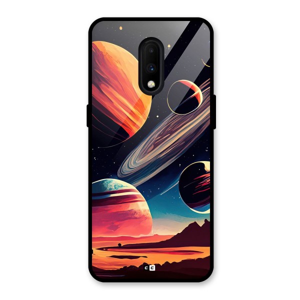 Space Planets Glass Back Case for OnePlus 7