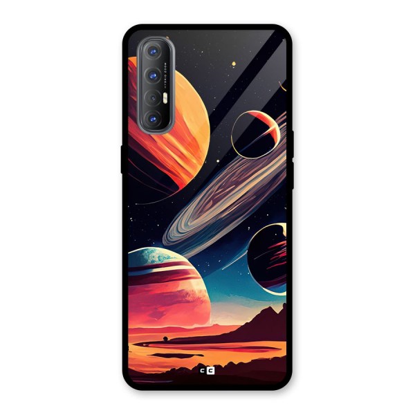 Space Planets Glass Back Case for Oppo Reno3 Pro