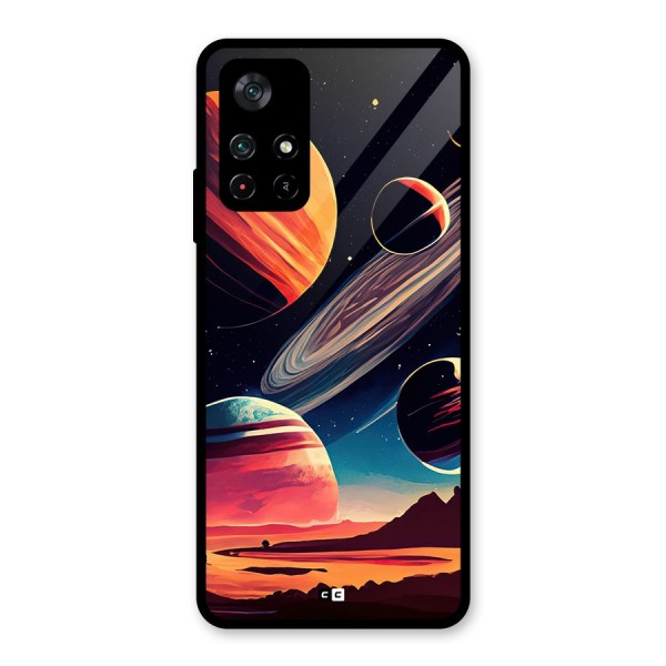 Space Planets Glass Back Case for Poco M4 Pro 5G