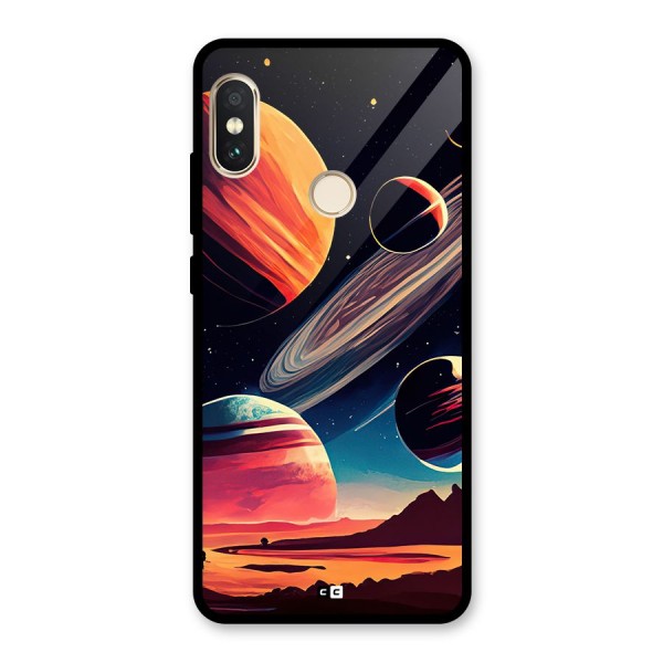 Space Planets Glass Back Case for Redmi Note 5 Pro