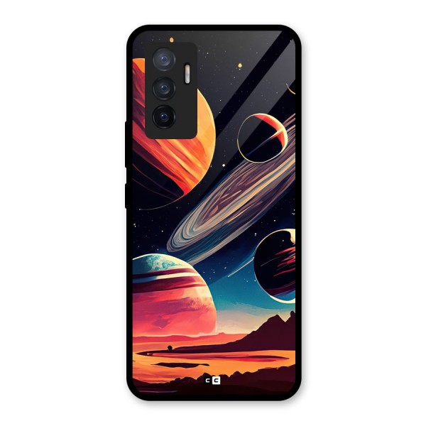 Space Planets Glass Back Case for Vivo V23e