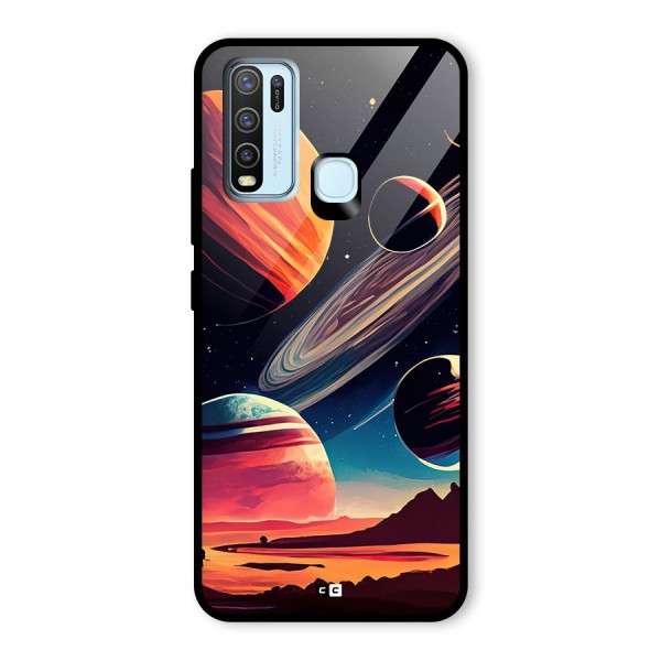 Space Planets Glass Back Case for Vivo Y30