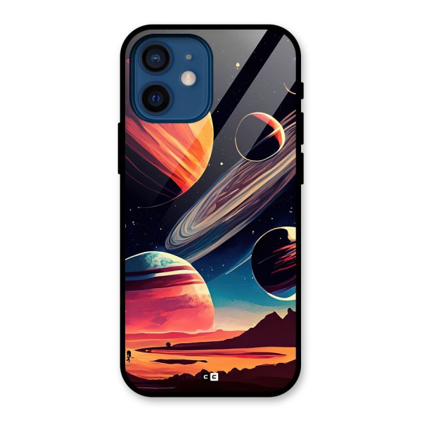Space Planets Glass Back Case for iPhone 12 Mini