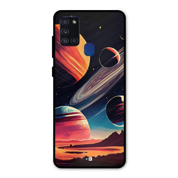 Space Planets Metal Back Case for Galaxy A21s