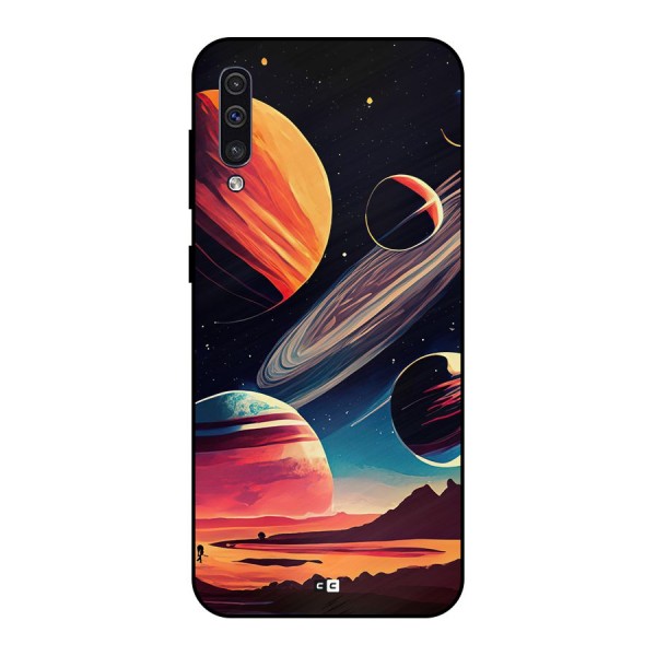 Space Planets Metal Back Case for Galaxy A30s