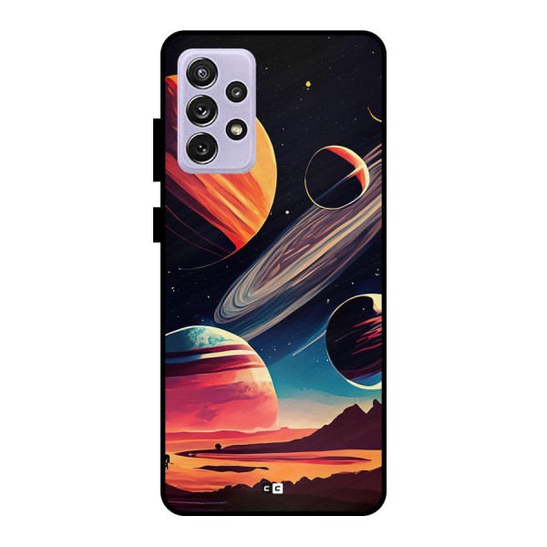 Space Planets Metal Back Case for Galaxy A72