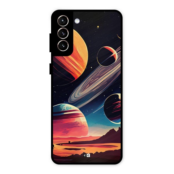 Space Planets Metal Back Case for Galaxy S21 Plus