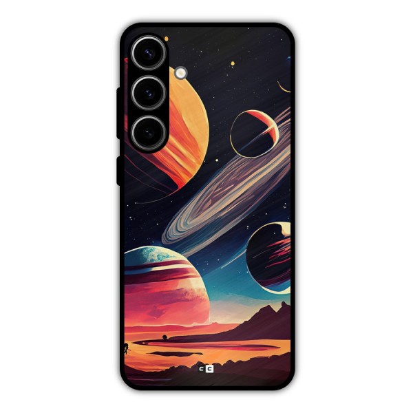 Space Planets Metal Back Case for Galaxy S24 Plus