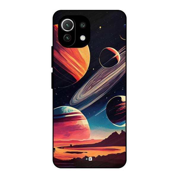 Space Planets Metal Back Case for Mi 11 Lite