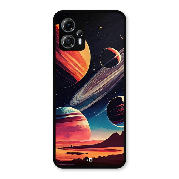 Space Planets Metal Back Case for Moto G13