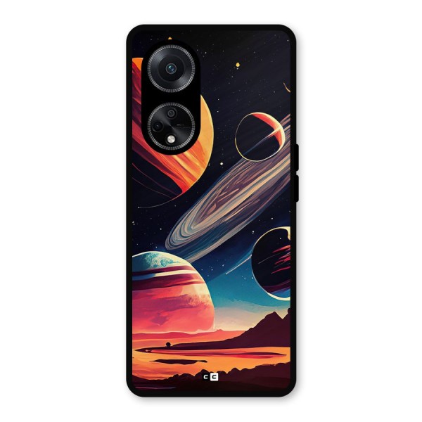 Space Planets Metal Back Case for Oppo F23