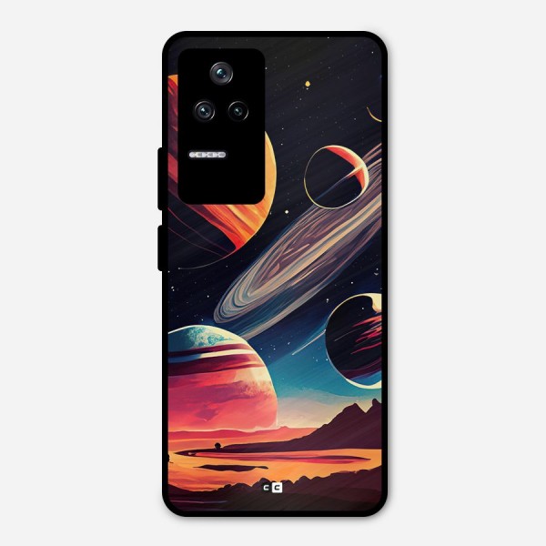 Space Planets Metal Back Case for Poco F4 5G