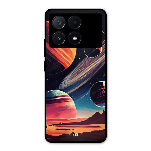 Space Planets Metal Back Case for Poco X6 Pro