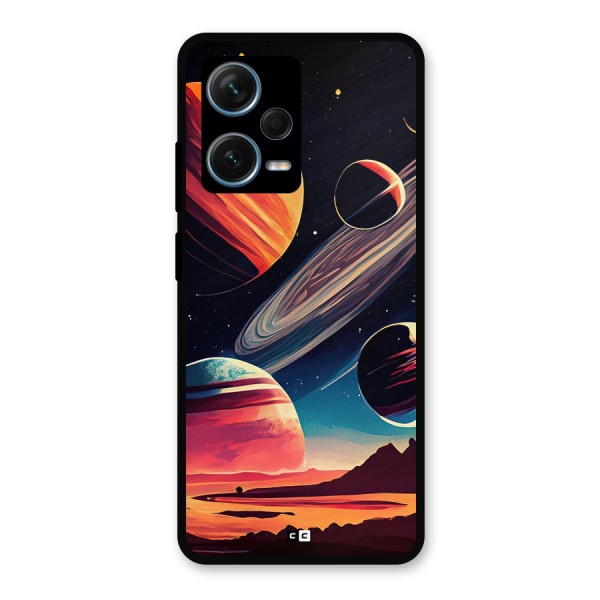 Space Planets Metal Back Case for Redmi Note 12 Pro Plus 5G