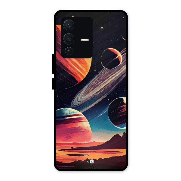 Space Planets Metal Back Case for Vivo V23 5G