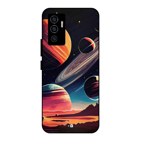 Space Planets Metal Back Case for Vivo V23e