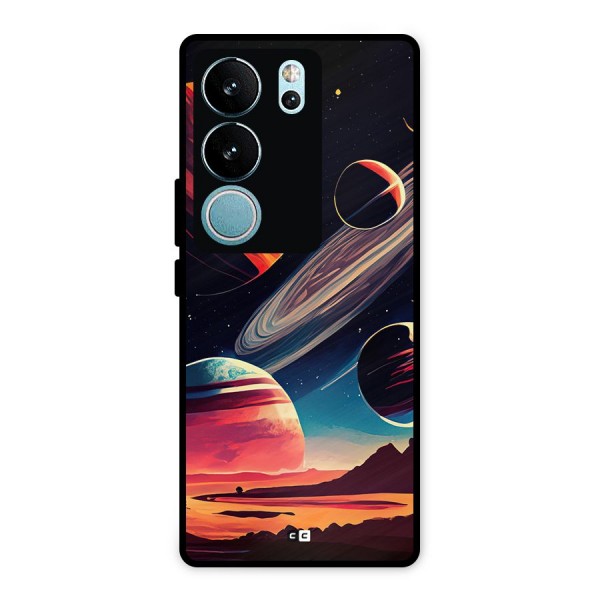 Space Planets Metal Back Case for Vivo V29
