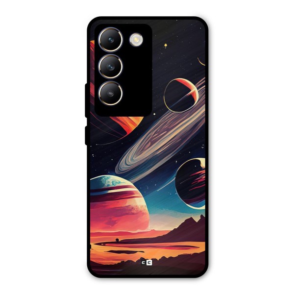 Space Planets Metal Back Case for Vivo Y200e
