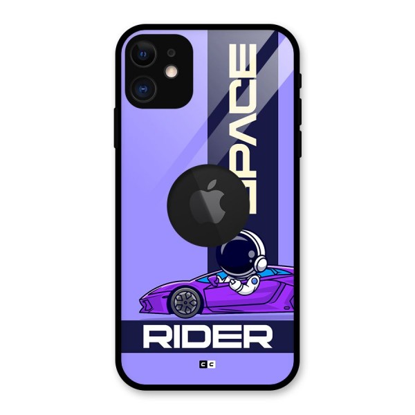 Space RIder Glass Back Case for iPhone 11 Logo Cut